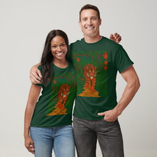 Cloisonne Kunst Tiger auf dem Dschungelpfad T-Shirt