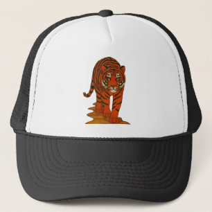 Cloisonne Kunst Tiger auf dem Dschungelpfad Truckerkappe