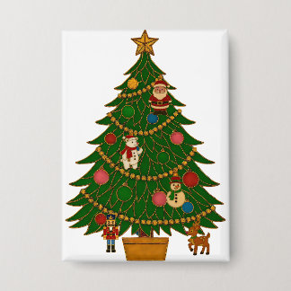 Cloisonne-Kunst-Weihnachtsbaum-Figurenschmuck Button