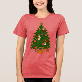Cloisonne-Kunst-Weihnachtsbaum-Figurenschmuck Tri-Blend Shirt