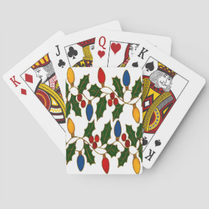 Cloisonne Kunst Weihnachtslichter und Stechpalme Spielkarten