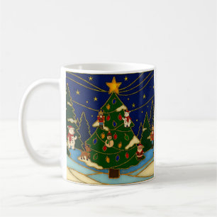 Cloisonne Kunst Whimsical Forest Klassisches Weihn Kaffeetasse