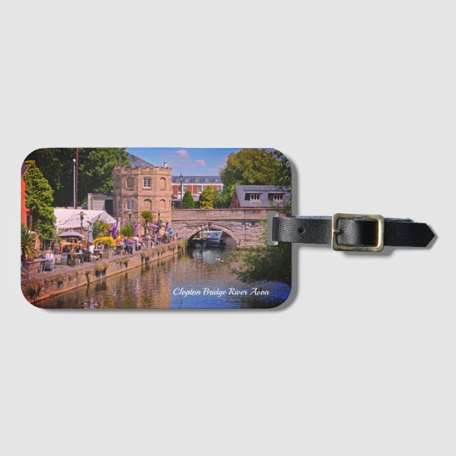 Clopton Bridge River Avon Stratford Upon Avon Gepäckanhänger (Vorderseite (Horizontal))