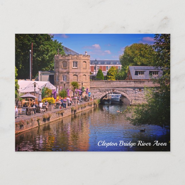 Clopton Bridge River Avon Stratford Upon Avon Postkarte (Vorderseite)