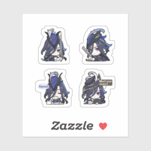 Clorinde Genshin Impact 4er-Stickerbogen Aufkleber