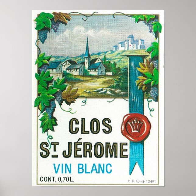 Clos St. Jermoe WeinlabelEurope Poster (Vorne)
