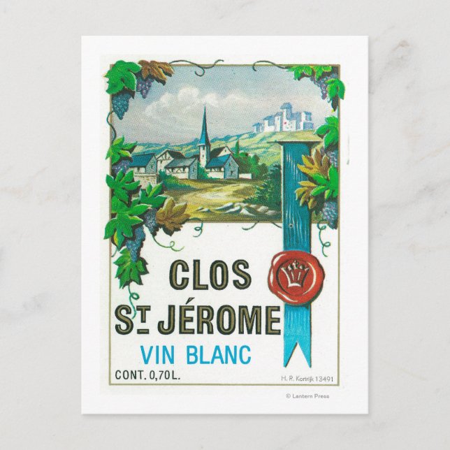 Clos St. Jermoe WeinlabelEurope Postkarte (Vorderseite)