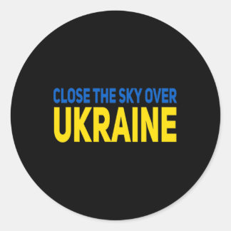 Close The Sky Over Ukraine  Runder Aufkleber