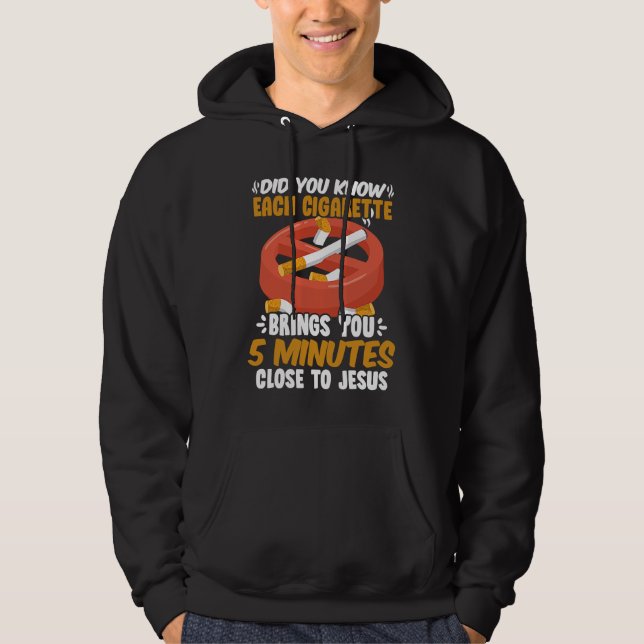 Close To Jesus  No Tobacco Day Anti Cigarettes Ant Hoodie (Vorderseite)