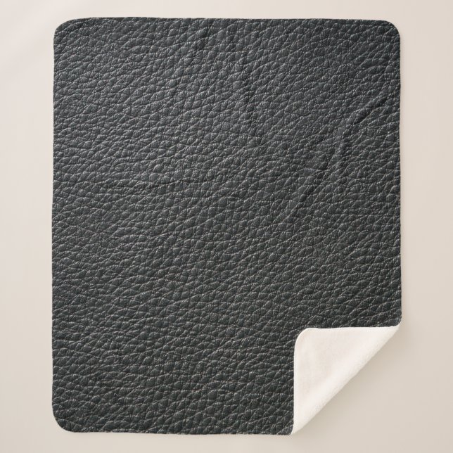 Close up of black leather texture and backgroundle sherpadecke (Vorderseite)