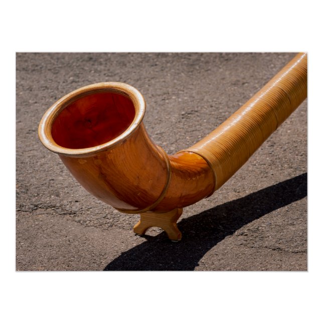 Close up of wooden Alphorn Poster (Vorderseite)
