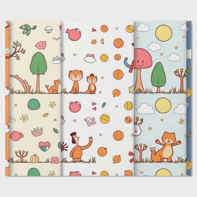 Close-Up Portrait of a Sweet-Faced Dog Geschenkpapier (Flach)