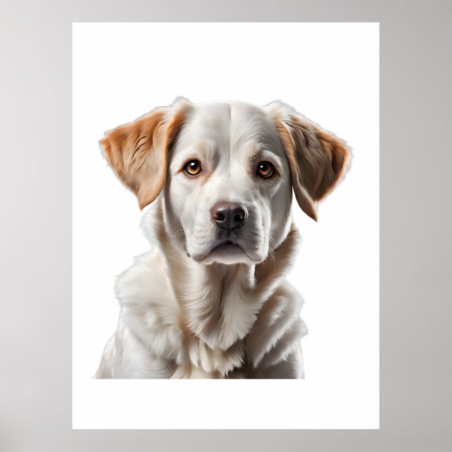 Close-Up Portrait of a Sweet-Faced Dog Poster (Vorne)