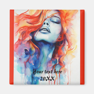 Closed Eyes Ginger and Water Individuelle Name Magnet