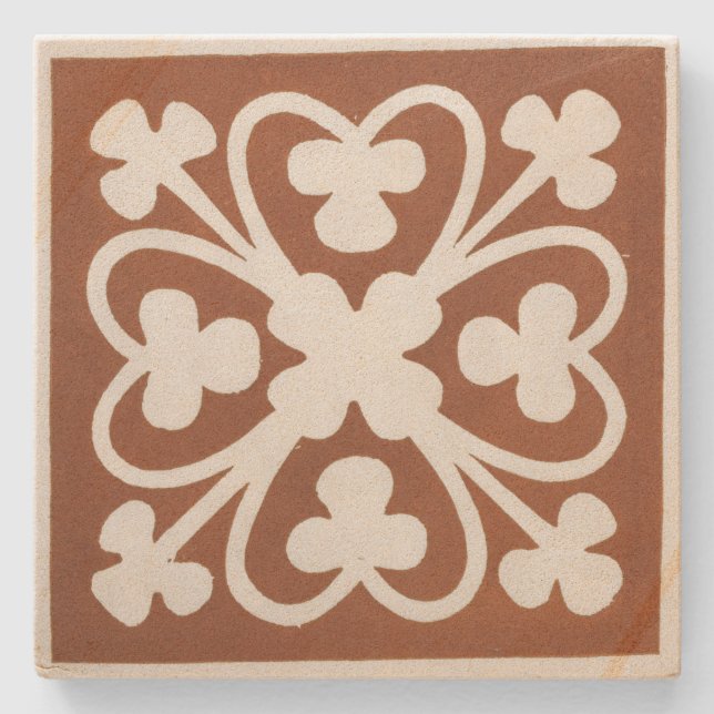 Closed Irish Celtic Art Design Red Steinuntersetzer (Vorderseite)