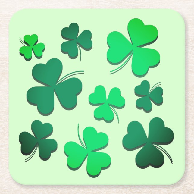 Closed Kleeblatt Irish Green Spring St Patrick Day Rechteckiger Pappuntersetzer (Vorderseite)