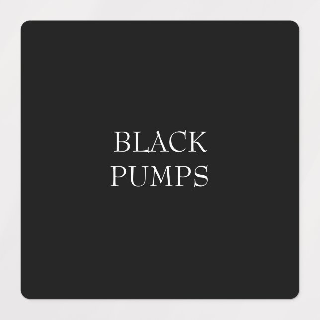 Closet Black Shoe Classification Labels Etiketten (Design 1)