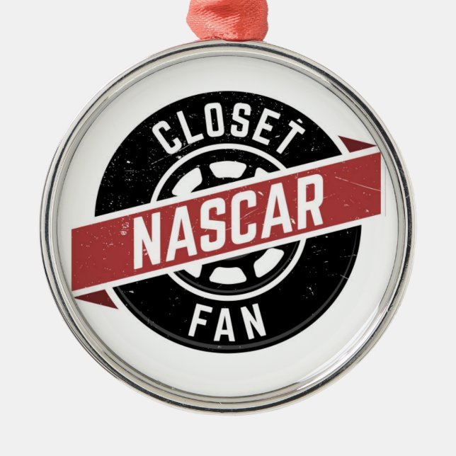 ClosetNASCARFan Verzierung Silbernes Ornament (Vorne)