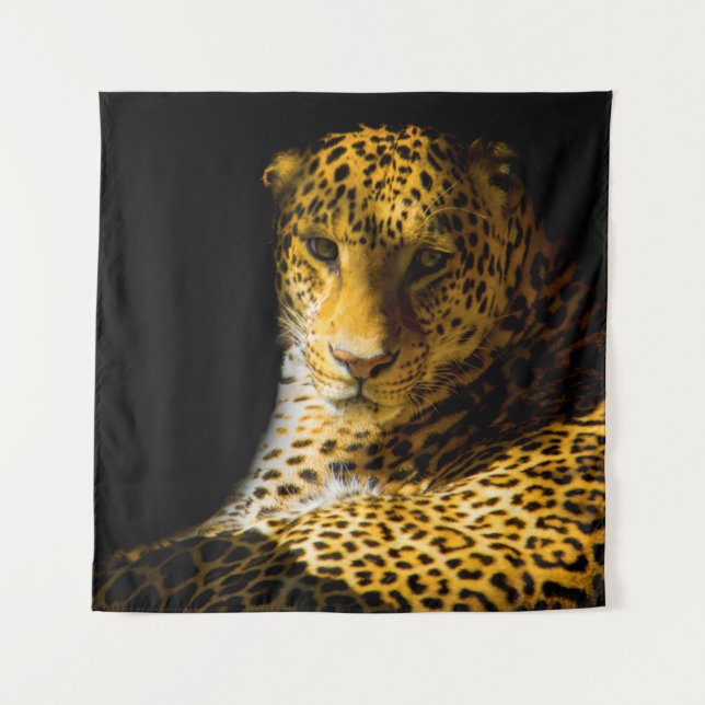 CLOSEUP FOTO LEOPARD WANDTEPPICH (Vorderseite)