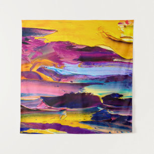 Closeup view of an palette knife oil painting. Abs Wandteppich