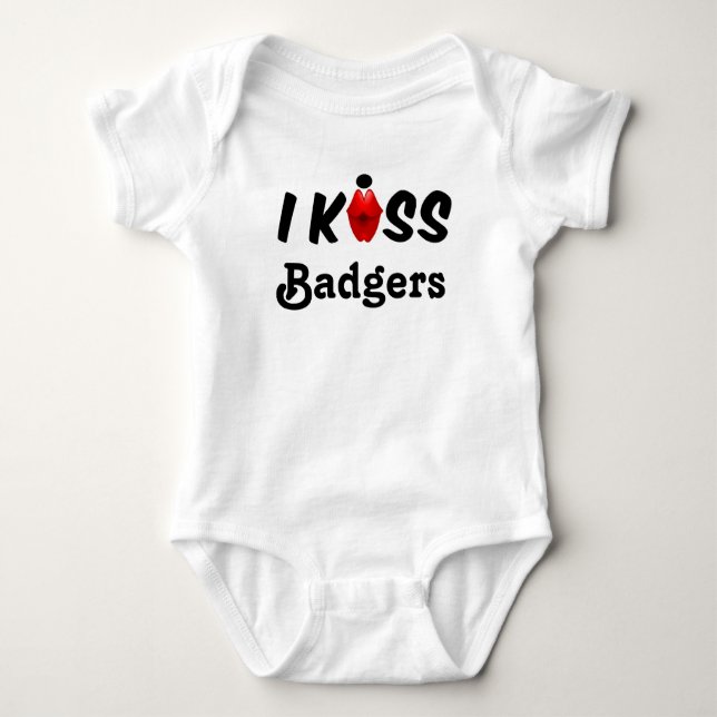 Closing Baby I Kiss Badgers Baby Strampler (Vorderseite)