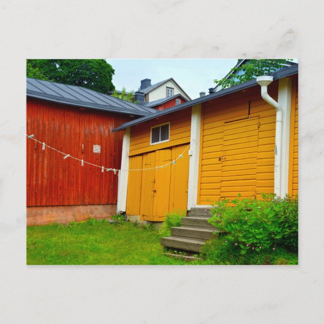 Clothesline in Porvoo, Finnland Postkarte (Vorderseite)