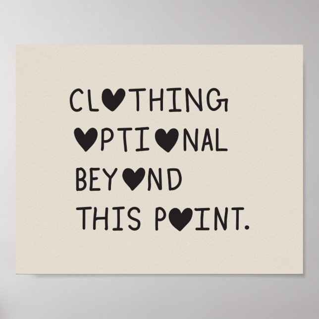 Clothing Optional Beyond This Point Poster (Vorne)