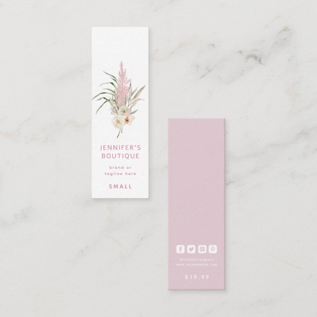 Clothing Tags Small Business Luxury Rose Price Tag (Vorne/Hinten)