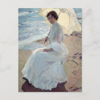 Clotilde am Strand - Joaquín Sorolla Postkarte