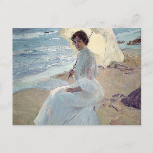 Clotilde am Strand - Joaquín Sorolla Postkarte (Vorderseite)