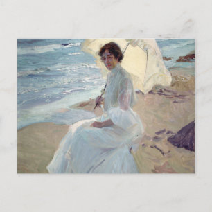 Clotilde on the Beach - Joaquín Sorolla Postkarte