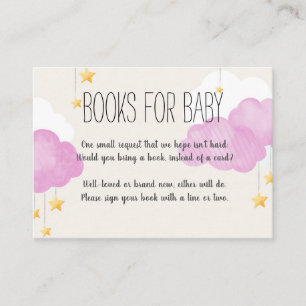 Cloud 9 Baby Dusche Rosa Buchanfrage Visitenkarte