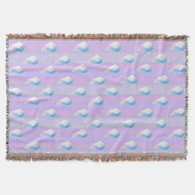Cloud 9 Bewölkt Lila und Blau Decke (Vorderseite)
