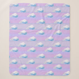 Cloud 9 Bewölkt Lila und Blau Sherpadecke