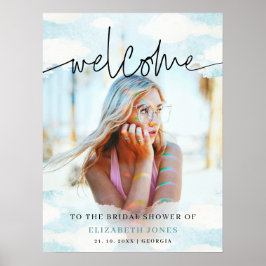 Cloud 9 - Blau-Weiß-Brautparty - Willkommen Foto Poster