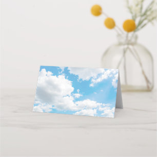 Cloud 9 Blaue Hochzeitsplatzkarte Platzkarte