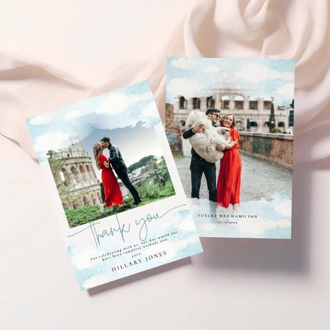 Cloud 9 Blue and White Bridal Showe Vielen Dank fü Einladung (Von Creator hochgeladen)