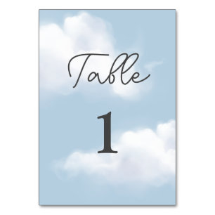 Cloud 9 Blue Baby Boy Dusche Tischnummer Card