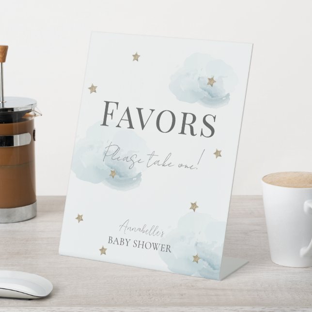 Cloud 9 Blue Clouds & Stars Boy Baby Duschfavorite Sockelschild (In SItu)