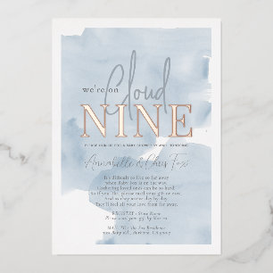 Cloud 9 Blue Sky Boy Baby Shower per Post Folieneinladung