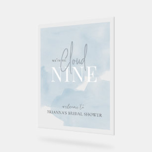 Cloud 9 Blue Sky Watercolor Brautparty Willkommen Acrylschild