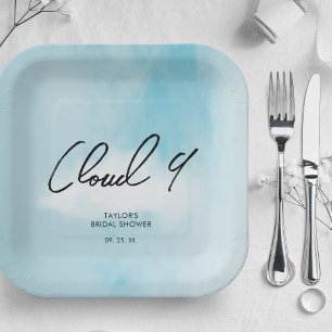 Cloud 9 Brautparty Thema Minimalistische Dekoratio Pappteller