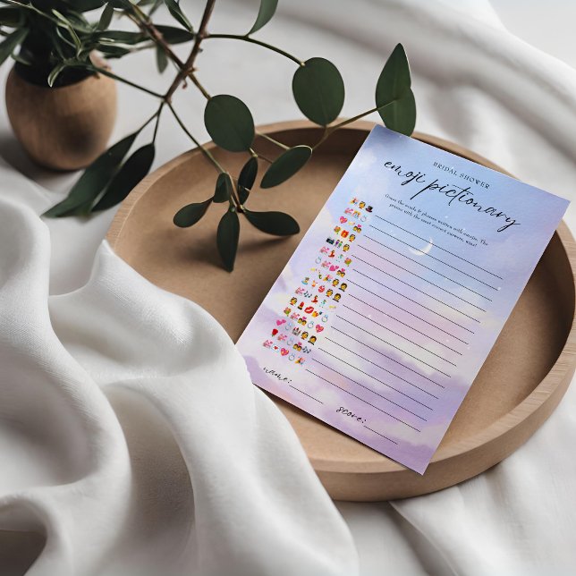 Cloud 9 Bridal Emoji Pictionary Game Card Einladung (Von Creator hochgeladen)