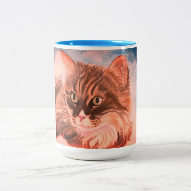 Cloud 9 Cat Zweifarbige Tasse (Mittel)