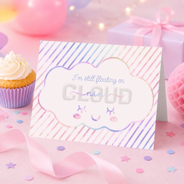 Cloud 9. Geburtstag Dankeschön Karte - Pastel Sk (Thank you card)