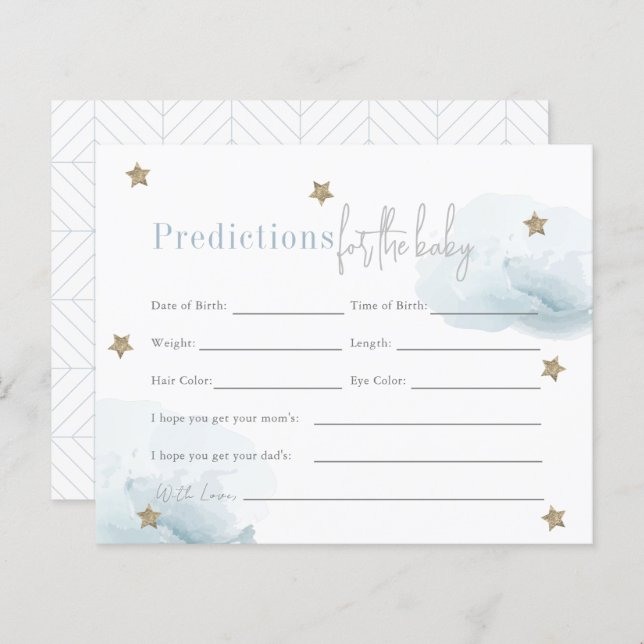 Cloud 9 Gold Stars Blue Boy Baby Vorhersagen (Vorne/Hinten)