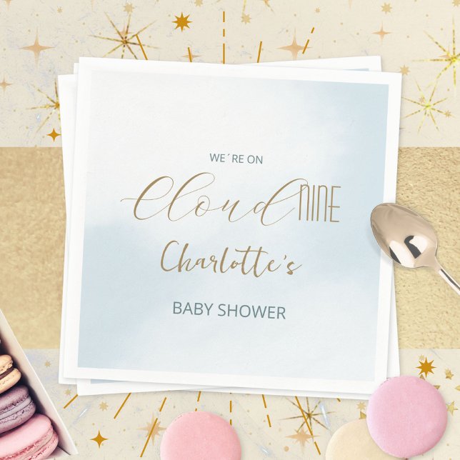 Cloud 9 Himmelblau Baby Shower Serviette (Cloud 9 Celestial Blue Baby Shower Napkins ©Susanne Sachers - Sunny Mind 🌞)
