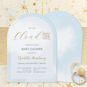 Cloud 9 Himmlisch Blau Baby Shower Einladung