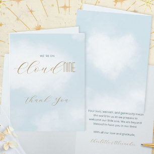 Cloud 9 Himmlisches Baby-Blau-Baby-Shower Dankeskarte