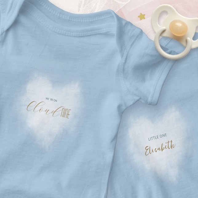 Cloud 9 Himmlisches Blau Baby Shower Strampler (Cloud 9 Celestial Blue Baby Shower Bodysuit ©Susanne Sachers - Sunny Mind 🌞)